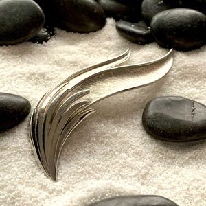 Trifari Silver Leaf Brooche